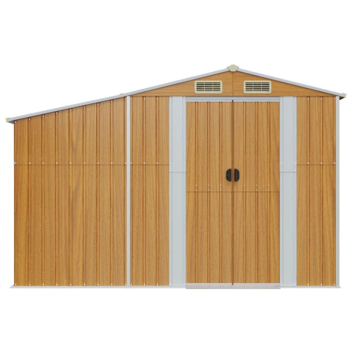 Garden Shed Brown 277x93x179 Cm Galvanised Steel Tlapxx