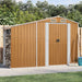 Garden Shed Brown 277x93x179 Cm Galvanised Steel Tlapxx