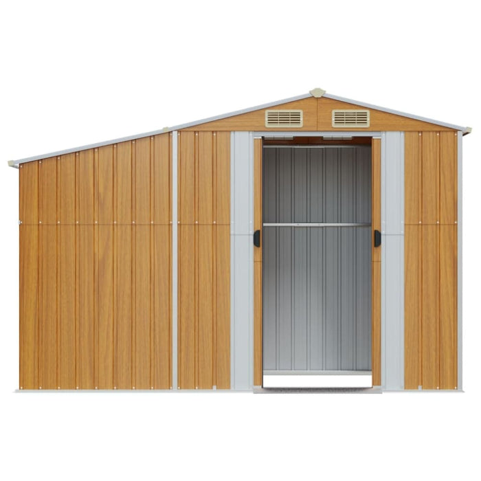 Garden Shed Brown 277x93x179 Cm Galvanised Steel Tlapxx