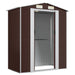 Garden Shed Dark Brown 192x108x223 Cm Galvanised Steel