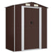 Garden Shed Dark Brown 192x108x223 Cm Galvanised Steel