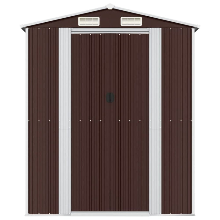 Garden Shed Dark Brown 192x191x223 Cm Galvanised Steel