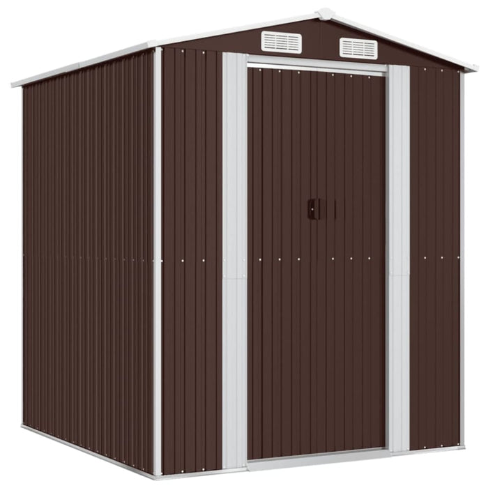 Garden Shed Dark Brown 192x191x223 Cm Galvanised Steel