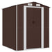 Garden Shed Dark Brown 192x191x223 Cm Galvanised Steel