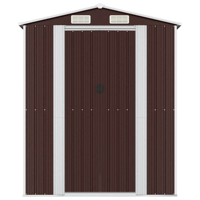 Garden Shed Dark Brown 192x274x223 Cm Galvanised Steel
