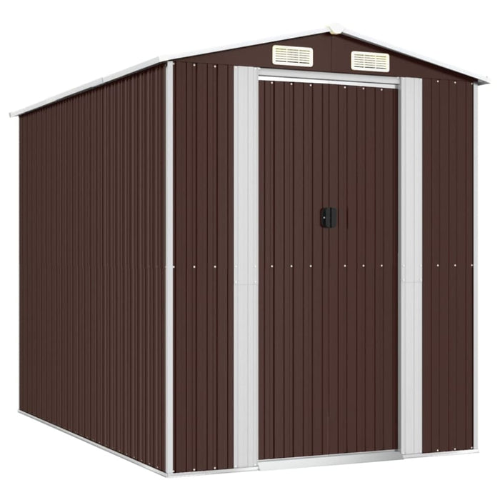 Garden Shed Dark Brown 192x274x223 Cm Galvanised Steel