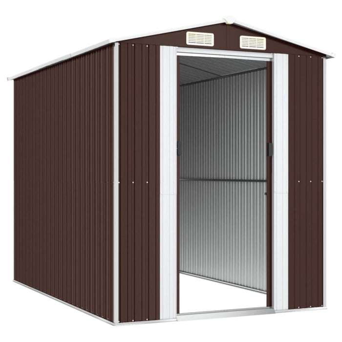 Garden Shed Dark Brown 192x274x223 Cm Galvanised Steel