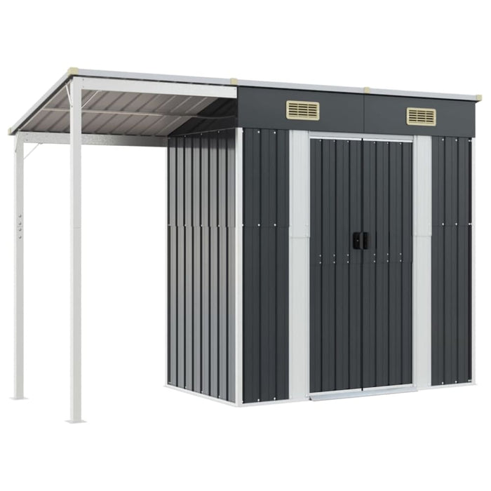 Garden Shed with Extended Roof Anthracite 277x110.5x181 Cm