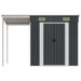 Garden Shed with Extended Roof Anthracite 277x110.5x181 Cm