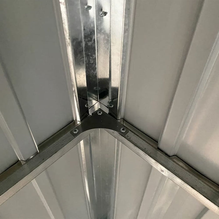 Garden Shed With Extended Roof Brown 277x110.5x181 Cm Steel