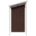 Garden Shed With Extended Roof Brown 277x110.5x181 Cm Steel