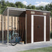 Garden Shed With Extended Roof Brown 277x110.5x181 Cm Steel
