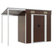 Garden Shed With Extended Roof Brown 277x110.5x181 Cm Steel