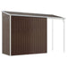Garden Shed With Extended Roof Brown 277x110.5x181 Cm Steel
