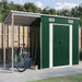 Garden Shed With Extended Roof Green 277x110.5x181 Cm Steel