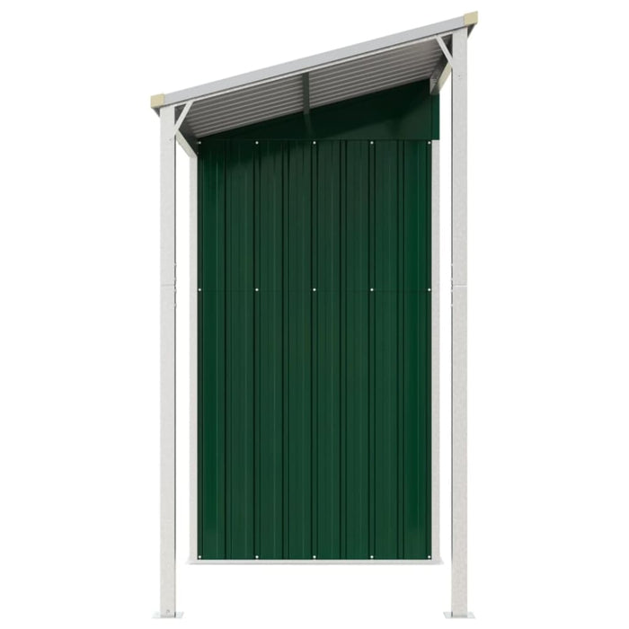 Garden Shed With Extended Roof Green 277x110.5x181 Cm Steel