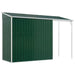 Garden Shed With Extended Roof Green 277x110.5x181 Cm Steel