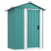 Garden Shed Green 126x97.5x177 Cm Galvanised Steel Tolxtt