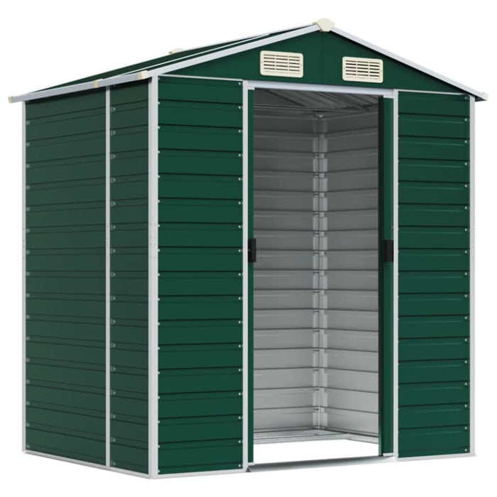 Garden Shed Green 191x130x198 Cm Galvanised Steel Tonnxto