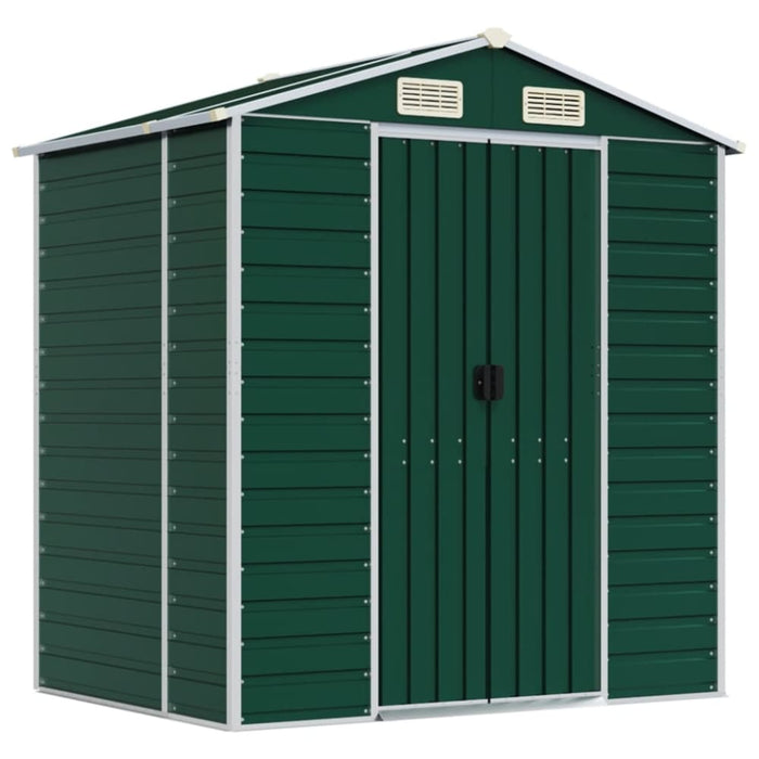 Garden Shed Green 191x130x198 Cm Galvanised Steel Tonnxto