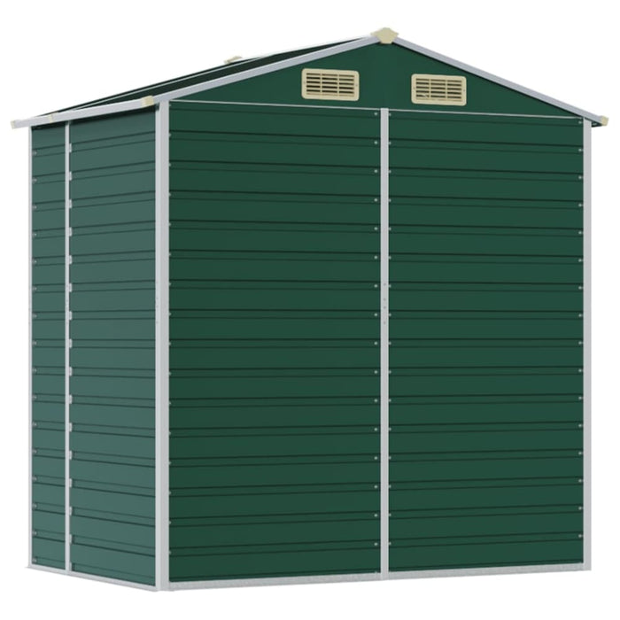 Garden Shed Green 191x130x198 Cm Galvanised Steel Tonnxto