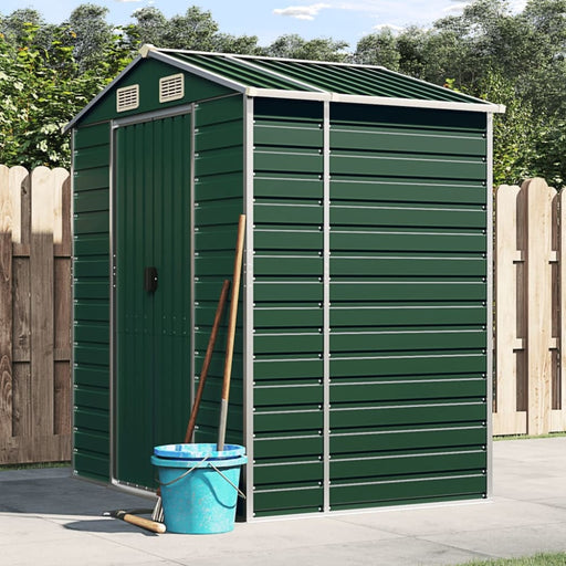 Garden Shed Green 191x130x198 Cm Galvanised Steel Tonnxto