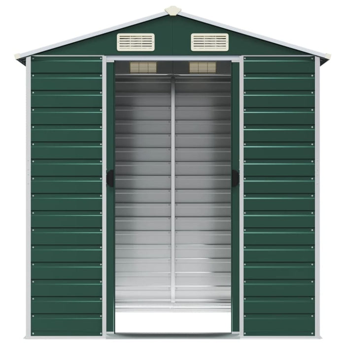 Garden Shed Green 191x130x198 Cm Galvanised Steel Tonnxto
