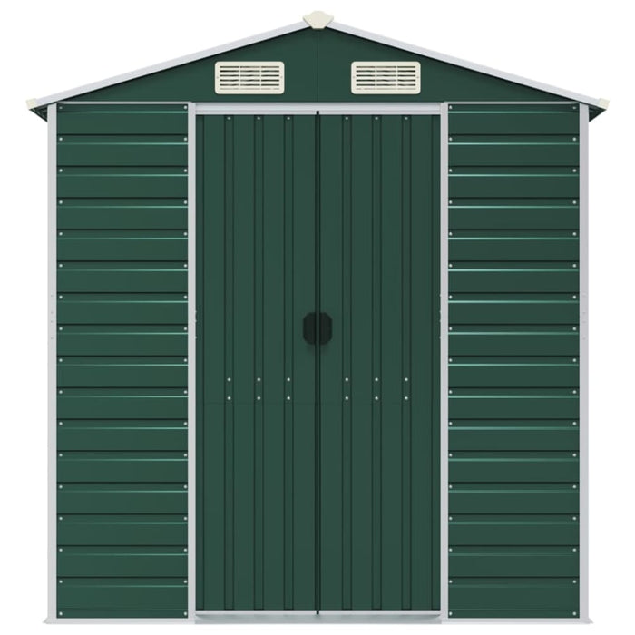 Garden Shed Green 191x130x198 Cm Galvanised Steel Tonnxto
