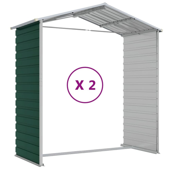 Garden Shed Green 191x215x198 Cm Galvanised Steel Tonnxtx