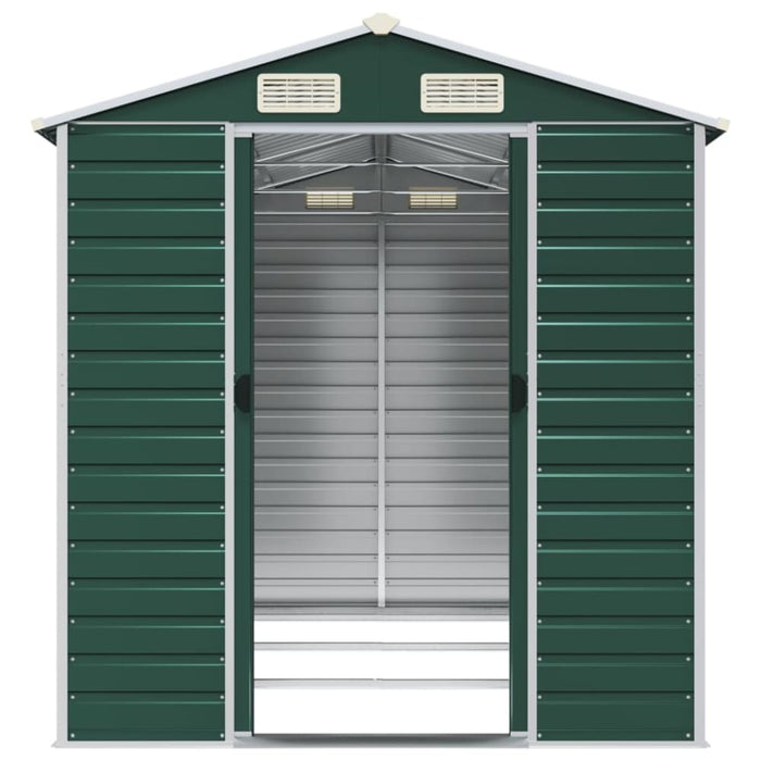 Garden Shed Green 191x300x198 Cm Galvanised Steel Tonnxtt