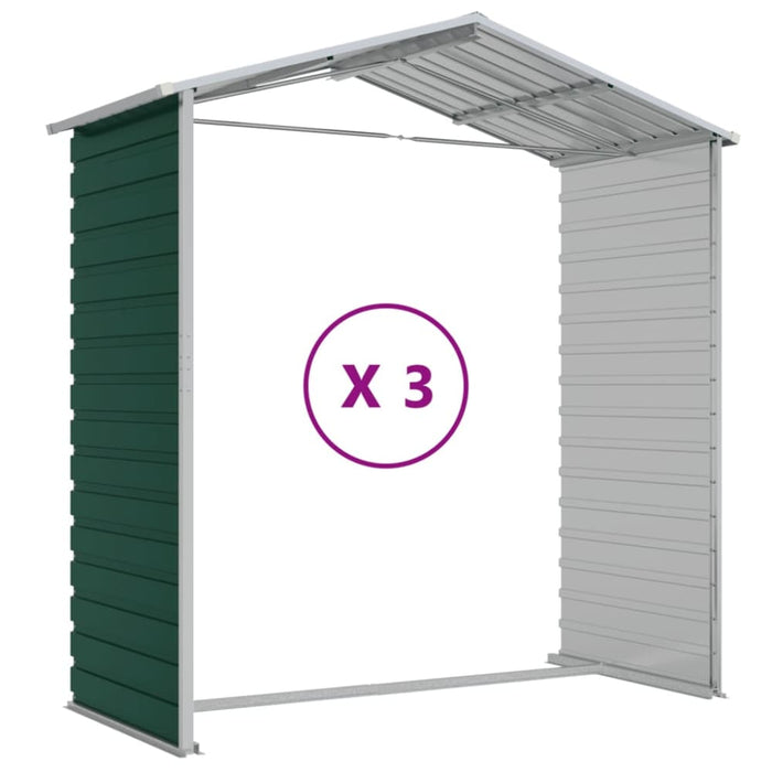Garden Shed Green 191x300x198 Cm Galvanised Steel Tonnxtt