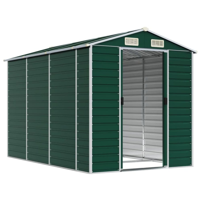 Garden Shed Green 191x300x198 Cm Galvanised Steel Tonnxtt