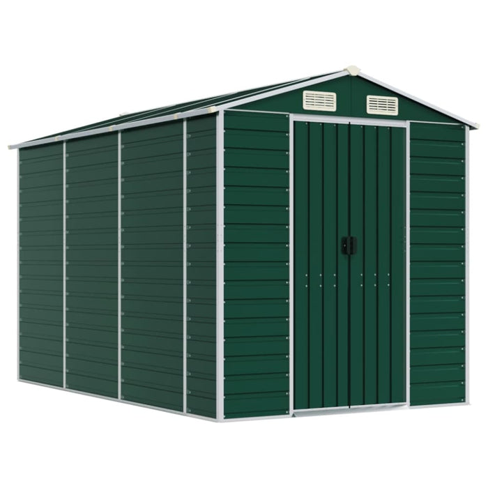 Garden Shed Green 191x300x198 Cm Galvanised Steel Tonnxtt