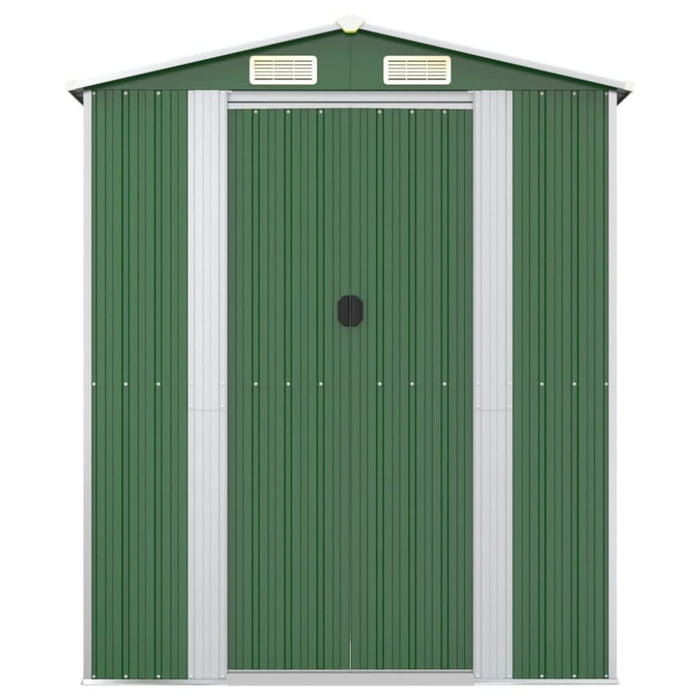 Garden Shed Green 192x108x223 Cm Galvanised Steel Tokxli