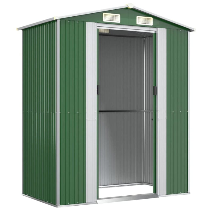 Garden Shed Green 192x108x223 Cm Galvanised Steel Tokxli