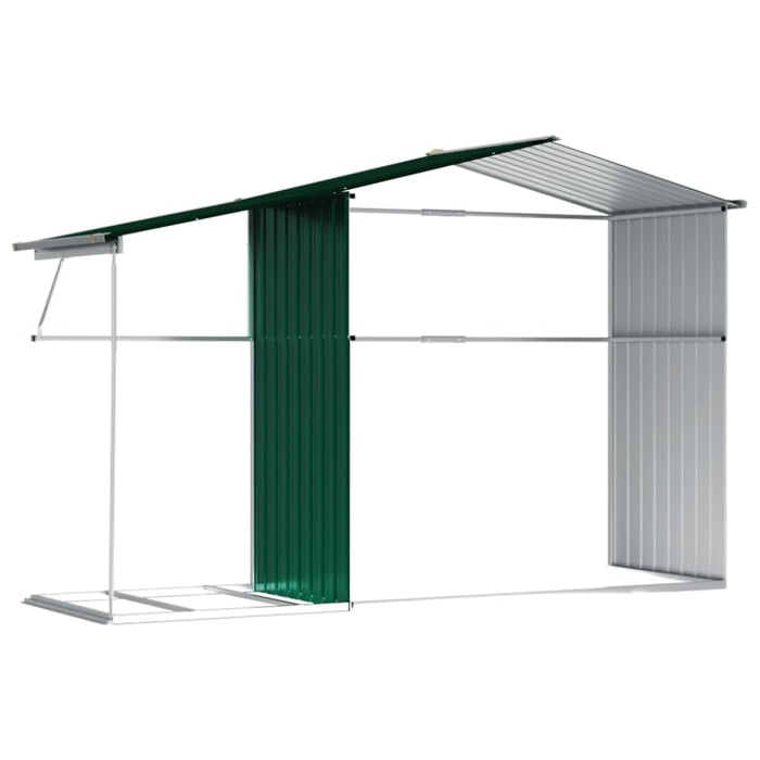Garden Shed Green 277x192.5x179 Cm Galvanised Steel Tonnxnl