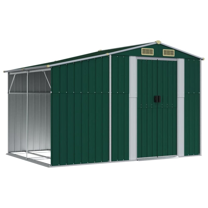 Garden Shed Green 277x192.5x179 Cm Galvanised Steel Tonnxnl