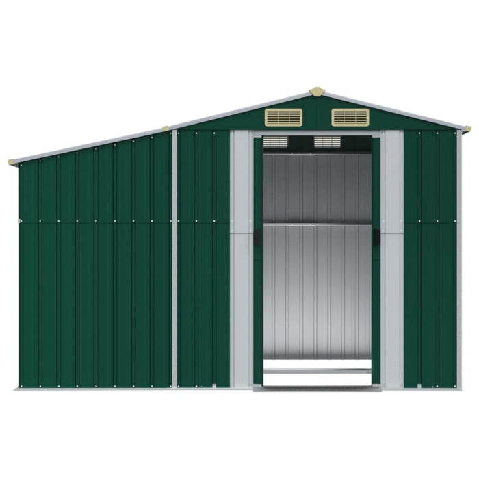 Garden Shed Green 277x192.5x179 Cm Galvanised Steel Tonnxnl