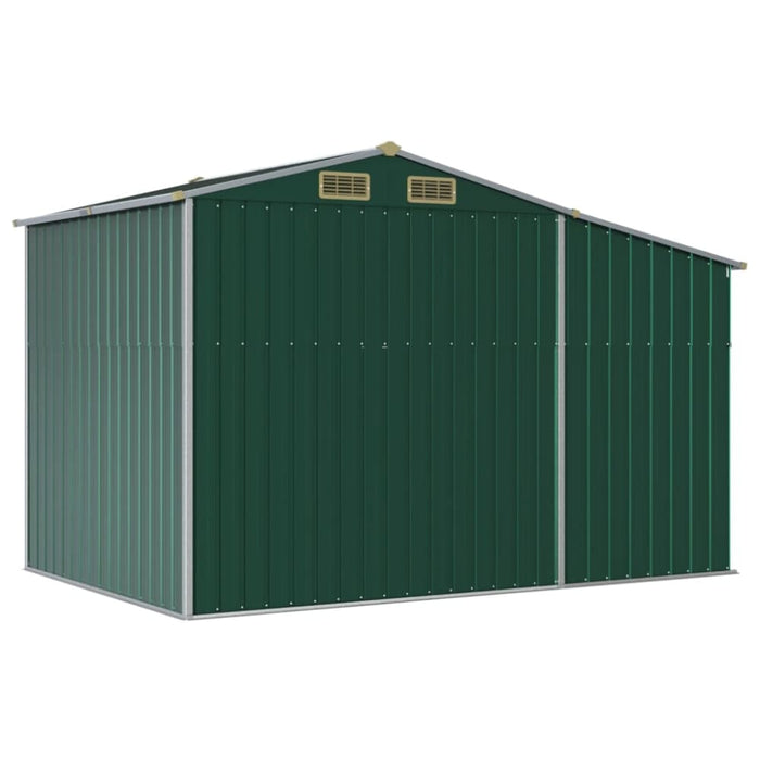 Garden Shed Green 277x192.5x179 Cm Galvanised Steel Tonnxnl