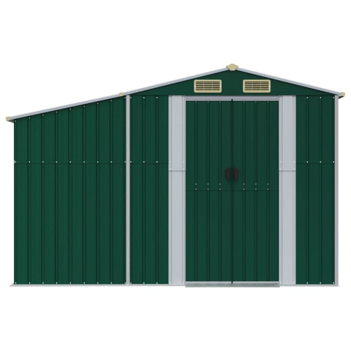 Garden Shed Green 277x192.5x179 Cm Galvanised Steel Tonnxnl