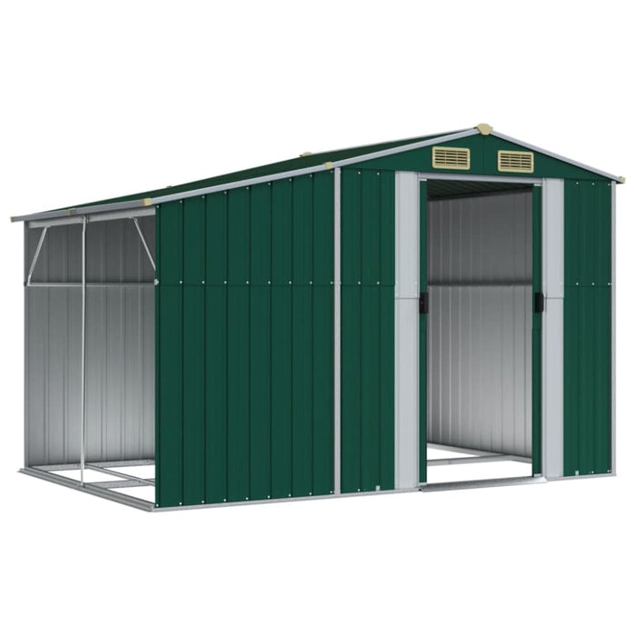 Garden Shed Green 277x192.5x179 Cm Galvanised Steel Tonnxnl