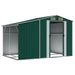 Garden Shed Green 277x192.5x179 Cm Galvanised Steel Tonnxnl