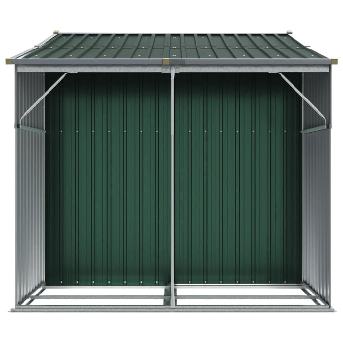 Garden Shed Green 277x192.5x179 Cm Galvanised Steel Tonnxnl