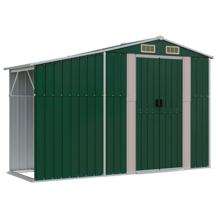 Garden Shed Green 277x93x179 Cm Galvanised Steel Tlapoa