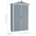 Garden Shed Grey 107.5x46x183 Cm Galvanised Steel Altbx