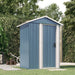 Garden Shed Grey 126x97.5x177 Cm Galvanised Steel Tolxta