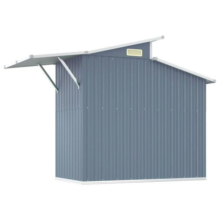 Garden Shed Grey 270x130x208.5 Cm Galvanised Steel Tolxat