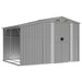 Garden Shed Grey 277x192.5x179 Cm Galvanised Steel Tonnxnk