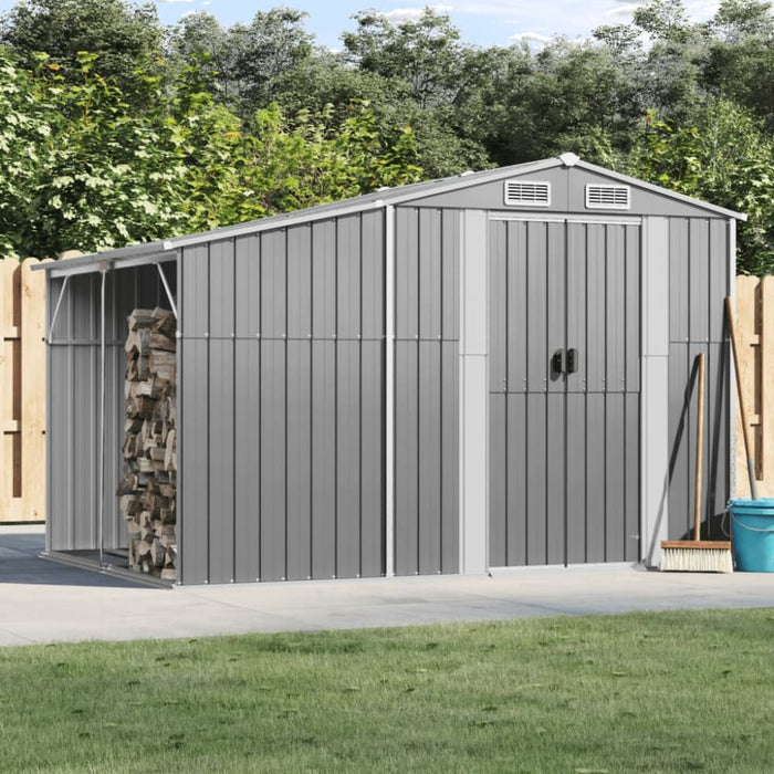 Garden Shed Grey 277x192.5x179 Cm Galvanised Steel Tonnxnk