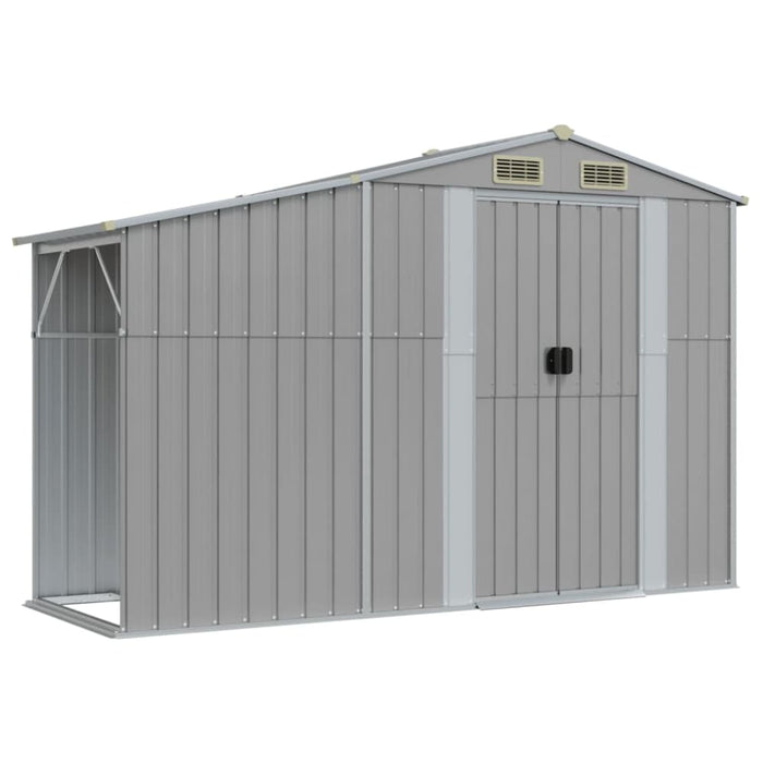 Garden Shed Grey 277x93x179 Cm Galvanised Steel Tlapol